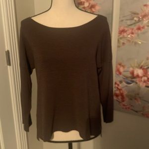 Talbots Size Small Boat Neck Olive Greenish/Brown Top